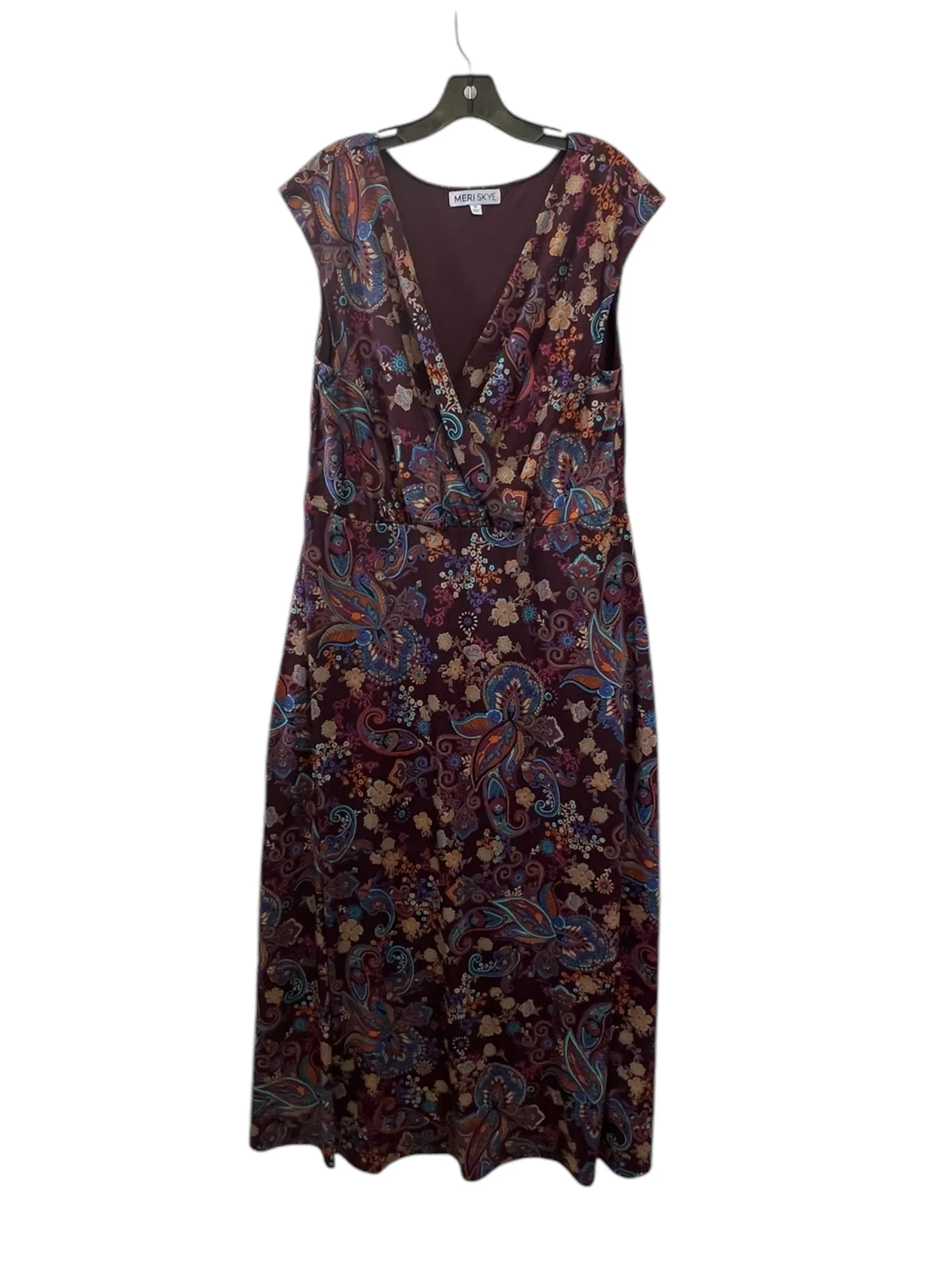 Dress Casual Midi By Meri Skye In Paisley Print, Size: 2x