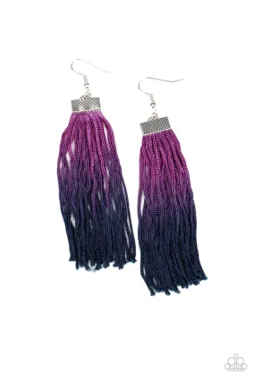 Dual Immersion Purple and Blue Tassel Earrings - Paparazzi Accessories