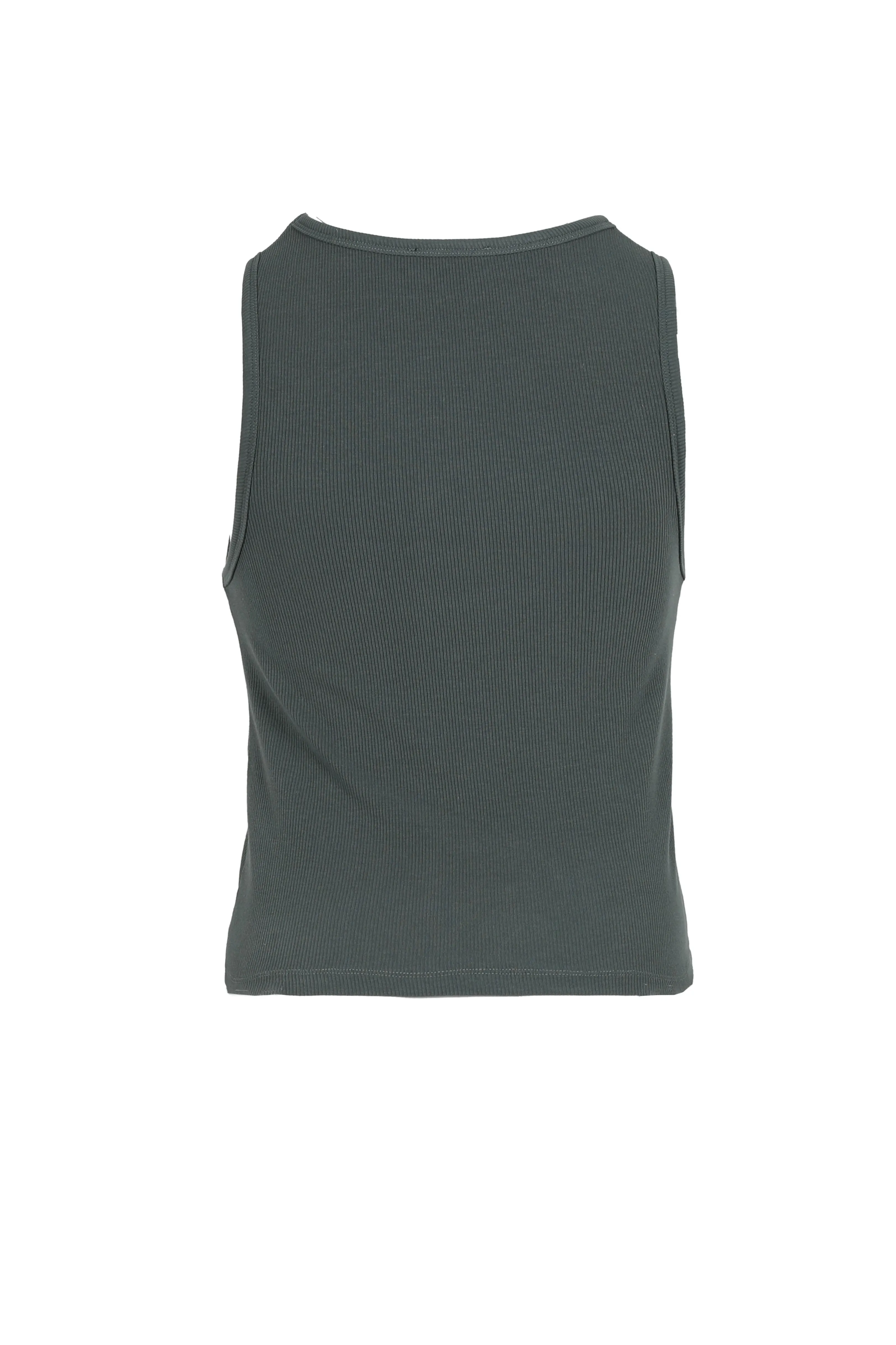 Envy Dark Olive Rib Cut Away Tank