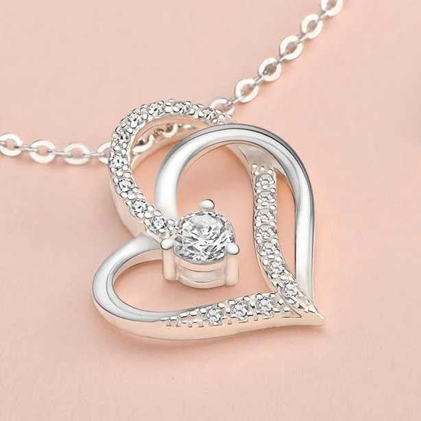 Eternity Silver Double Heart Pendant