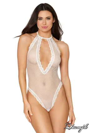 Fishnet Pearl Back Teddy