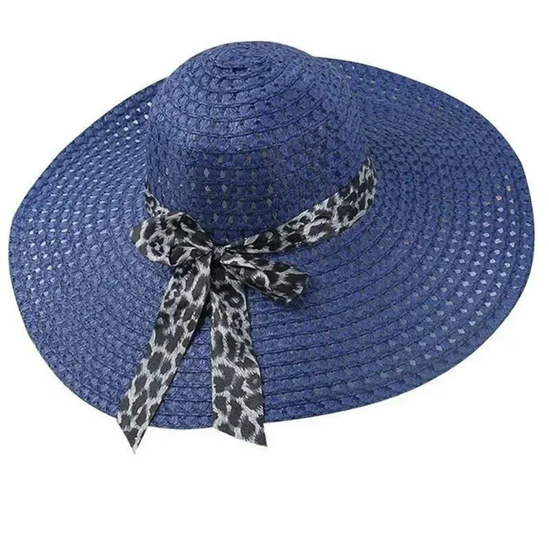 Foldable Floppy Wide Brim Straw Sun Hat with Bowknot