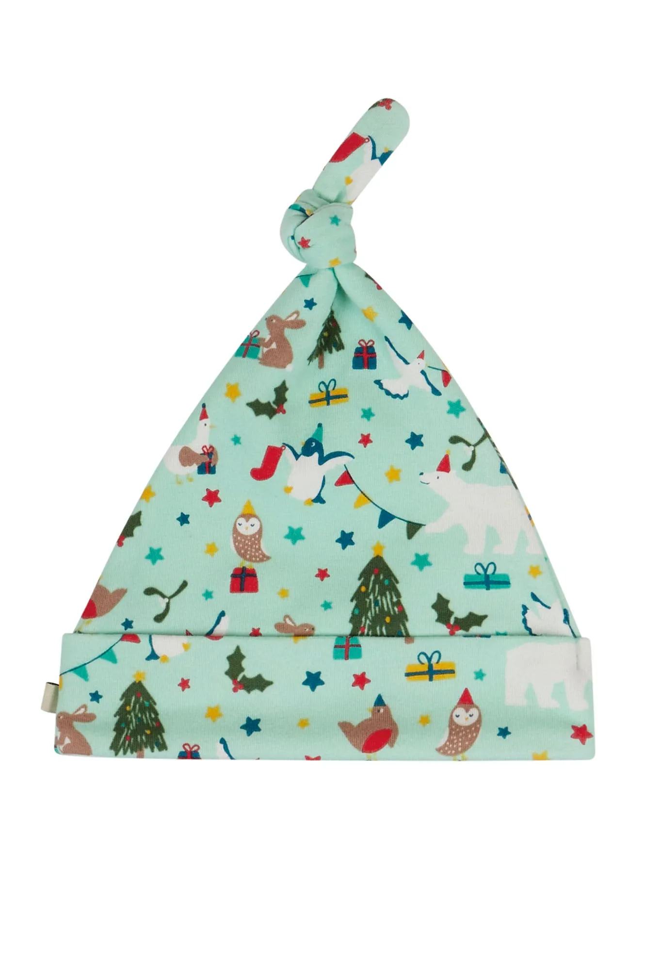 Frugi Arctic Aqua Let's Party Lovely Knotted Hat