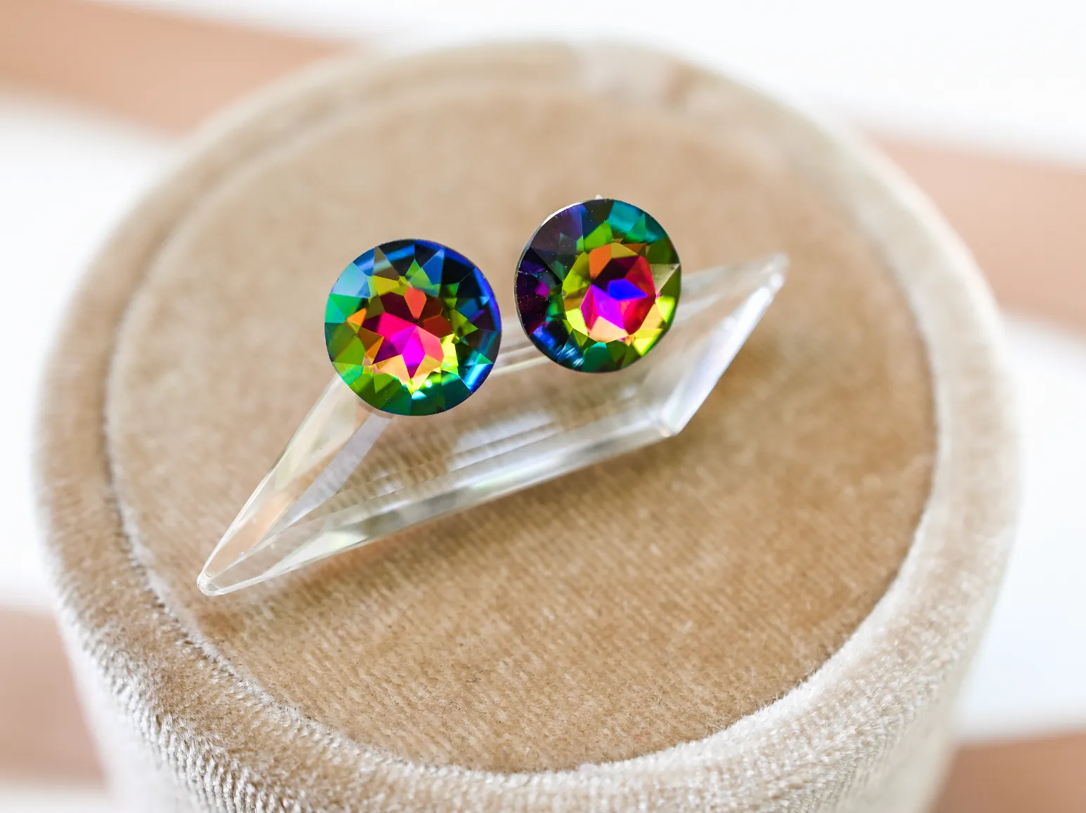 Gemstone Studs - Mystic Rainbow Swarovski