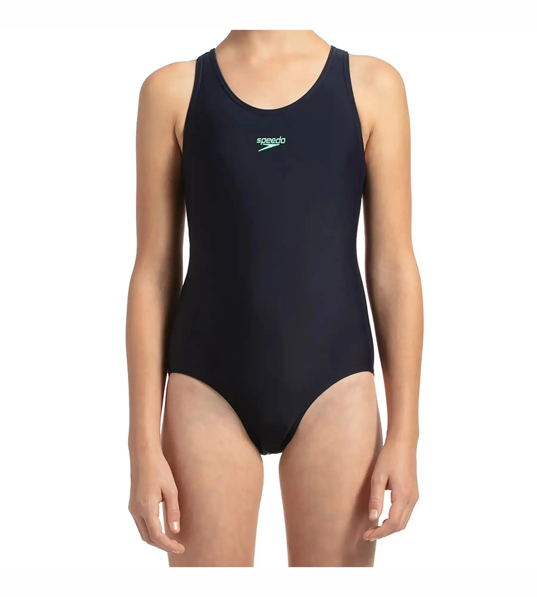 Girl's Endurance Lycra Racerback Swimwear - True Navy & Green Glow