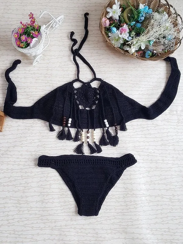 Handmade Knitted Tassels Bikini