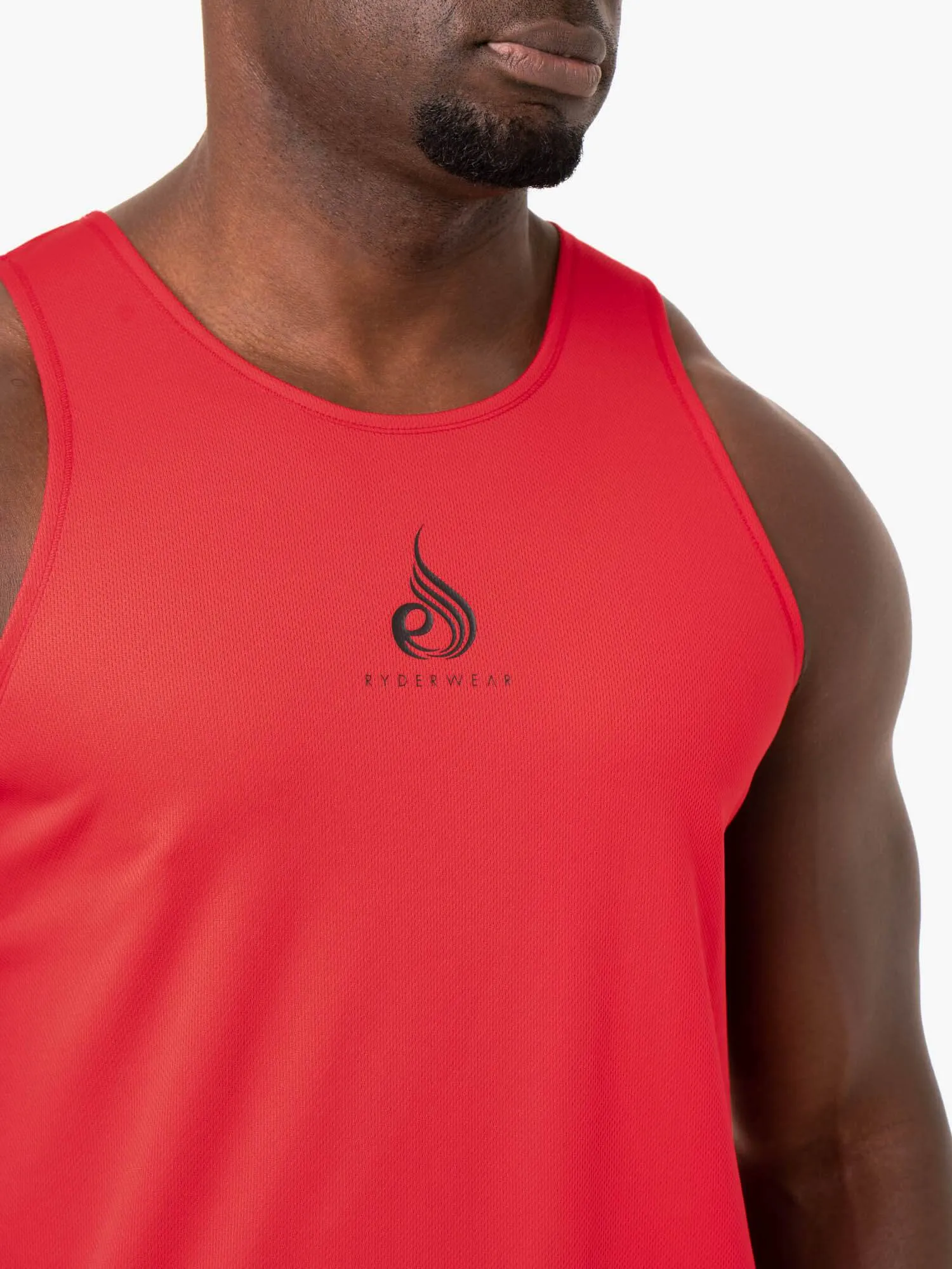 Heighten Mesh Regular Tank - Red