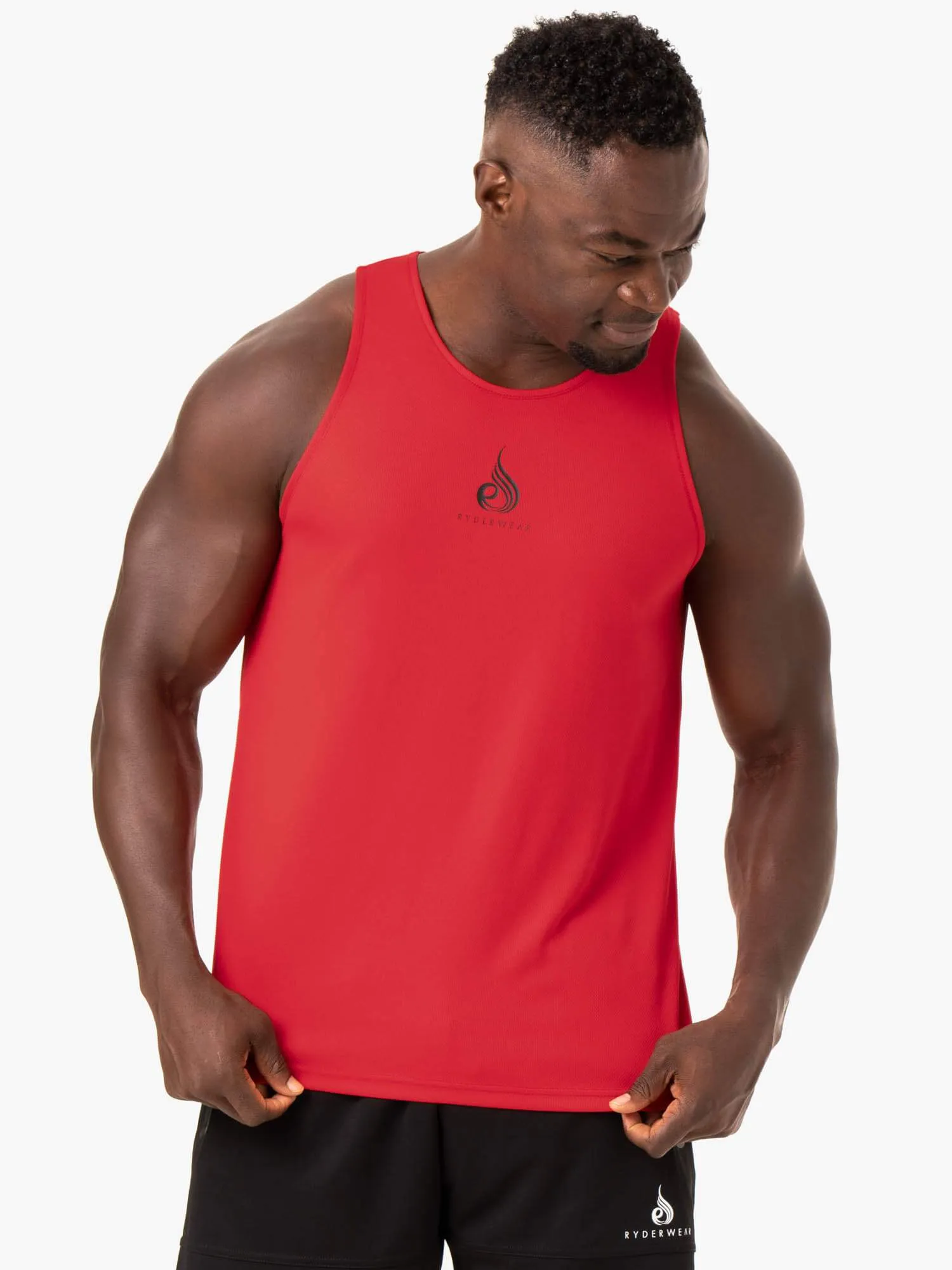 Heighten Mesh Regular Tank - Red