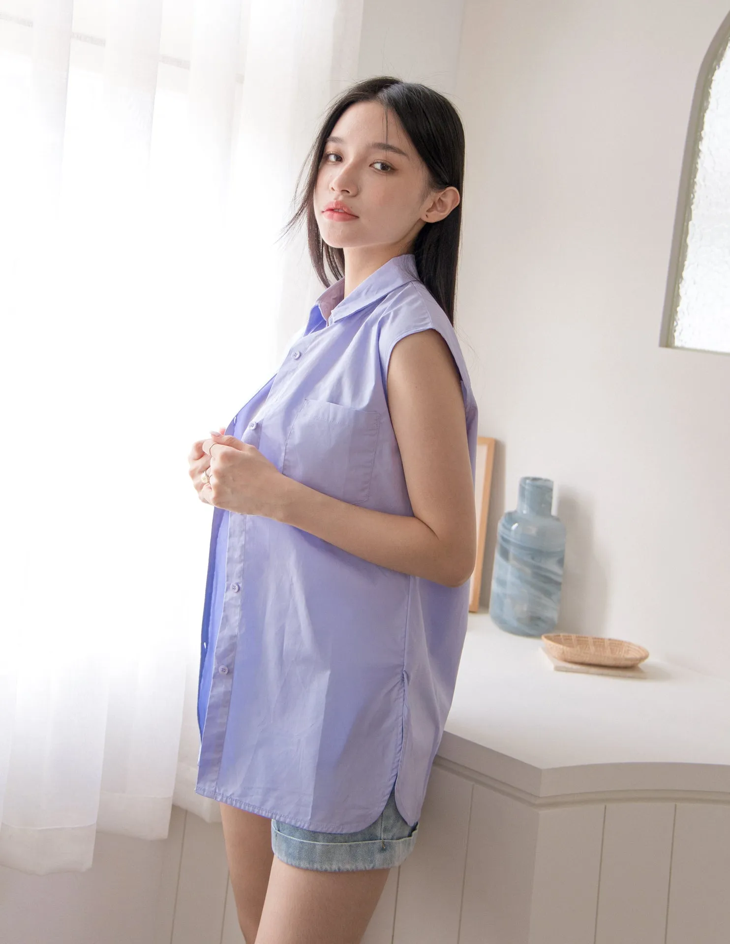 Helen Shirt in Periwinkle