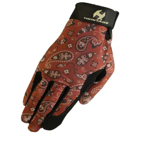 Heritage Gloves Performance Bandana Print Riding Gloves