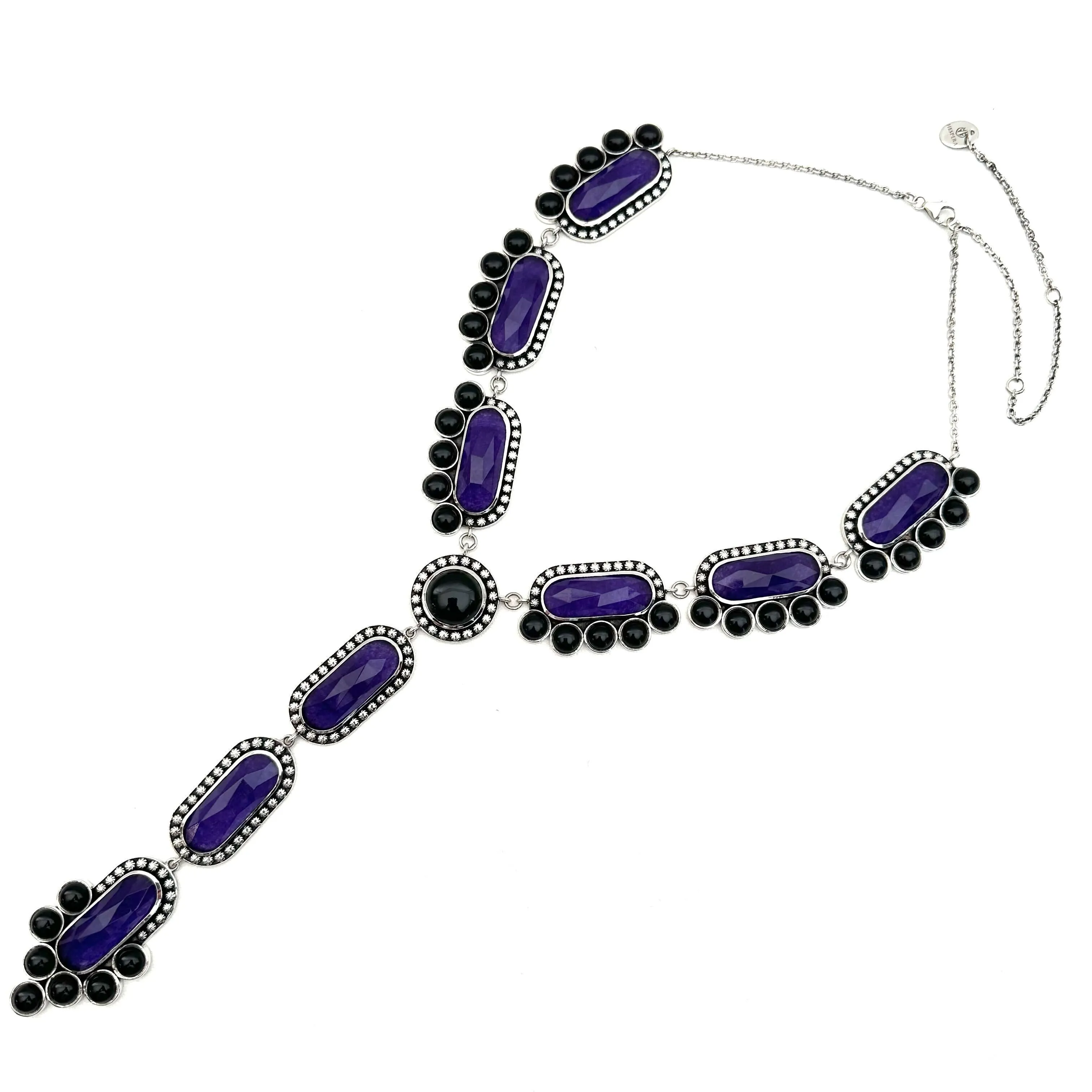 Horizon Lariat - Faceted Violet Aventurine