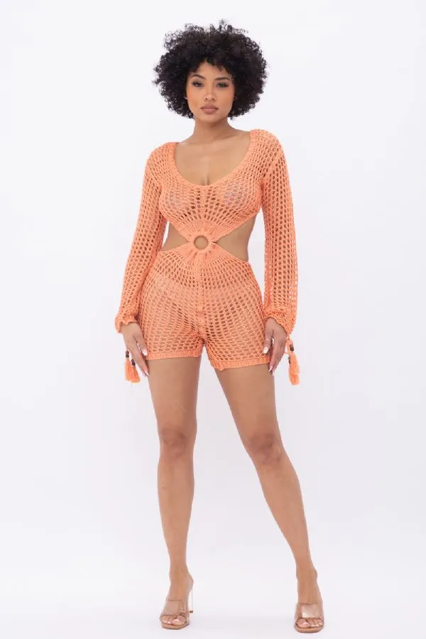 Hot Girl Romper - Orange