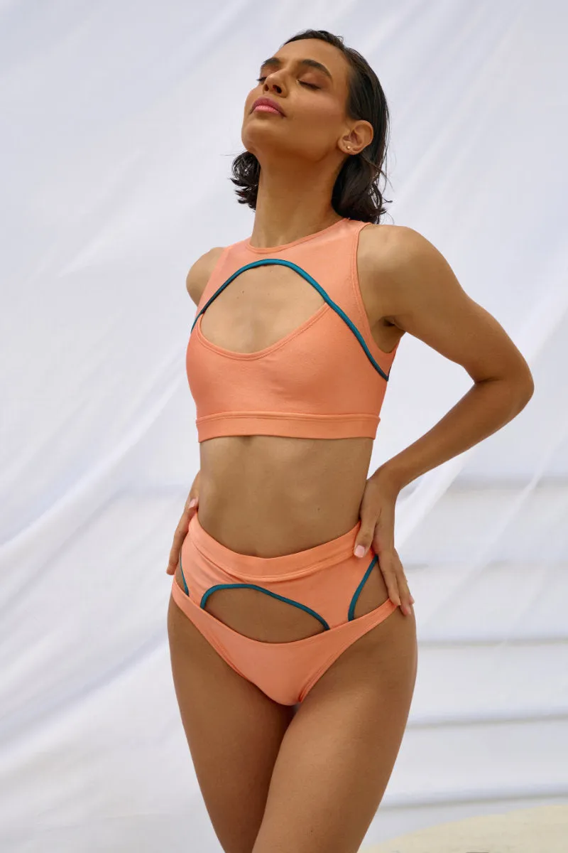 HotCakes Polewear Circe Top - Peach/Teal