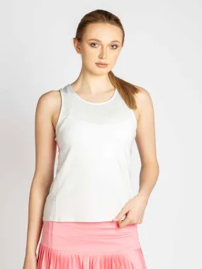 in Motion Color-Blocked Racerback Tank - Vapor/Plumeria