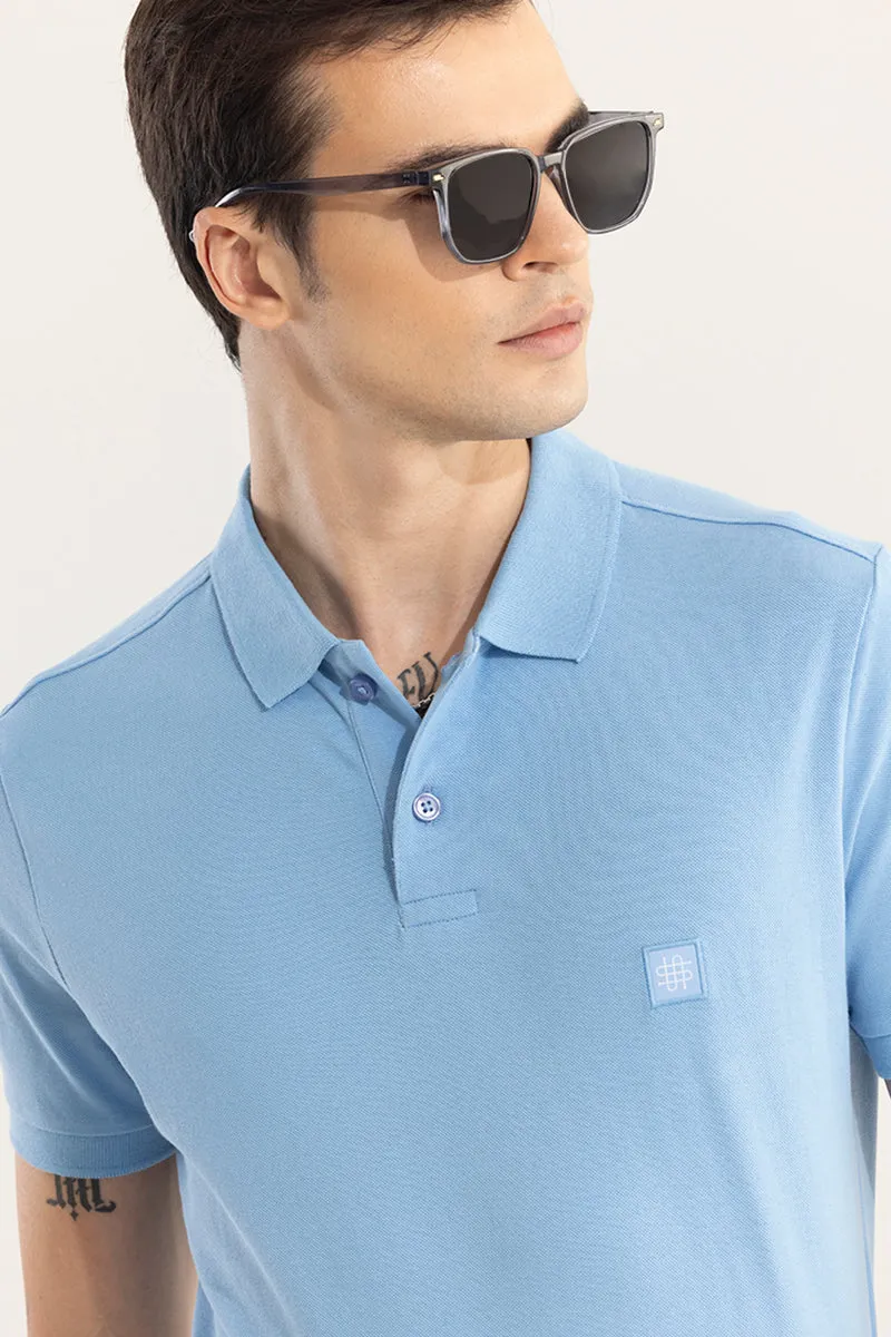 Incise Logo Sky Blue Polo T-Shirt