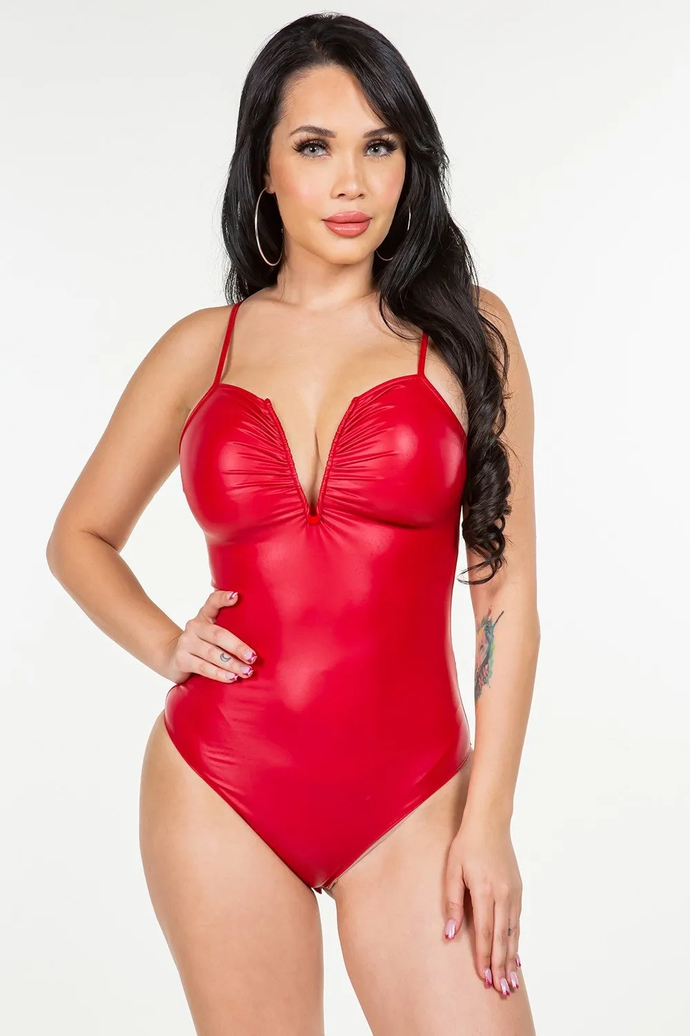 Jr Bodysuit - Leather Red