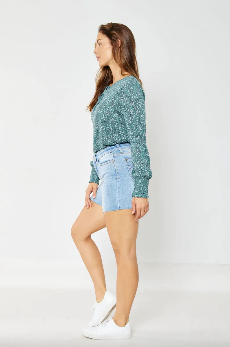 Judy Blue Light Raw Hem Shorts