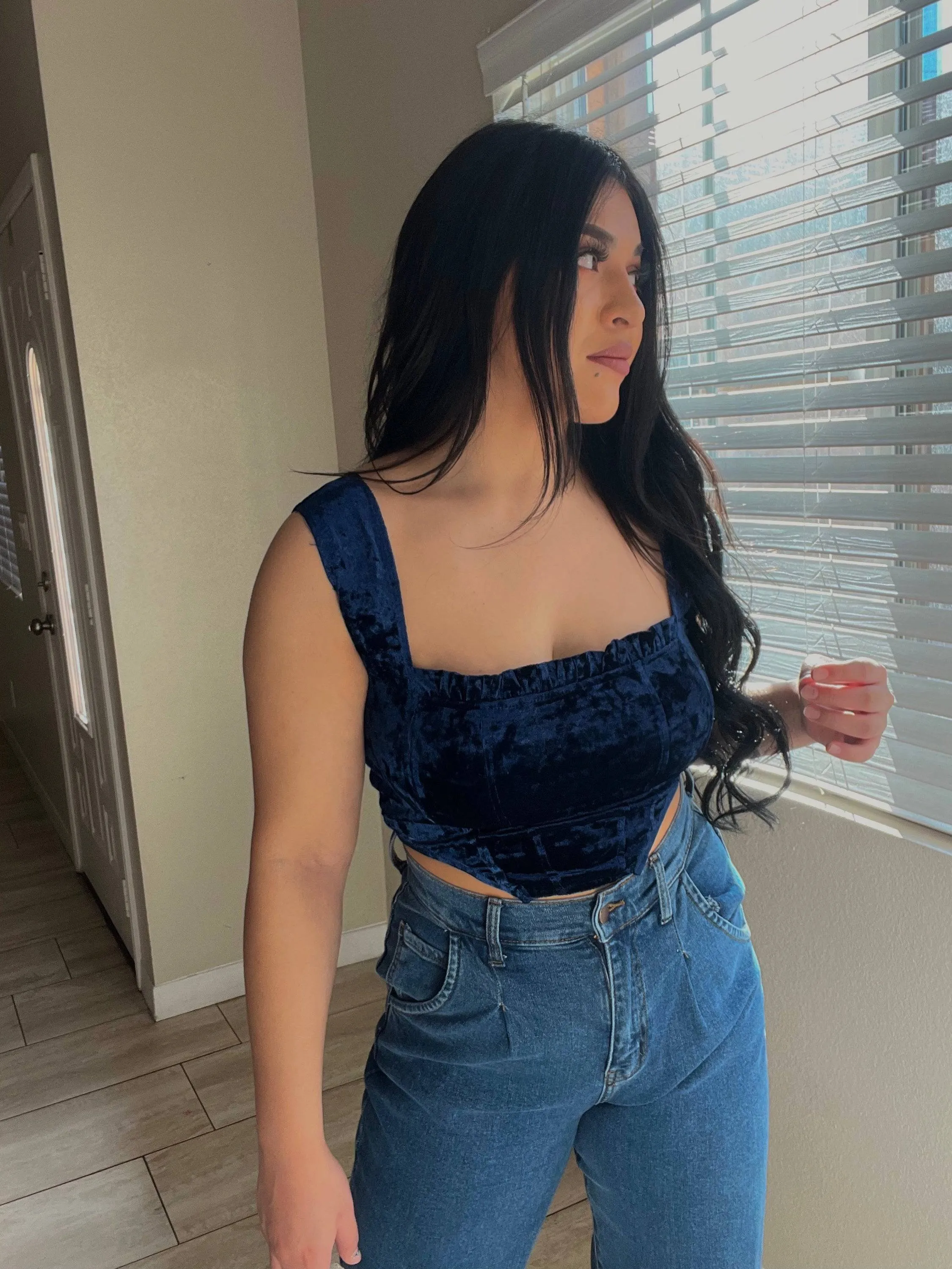 Kailani Velvet Top (Blue)