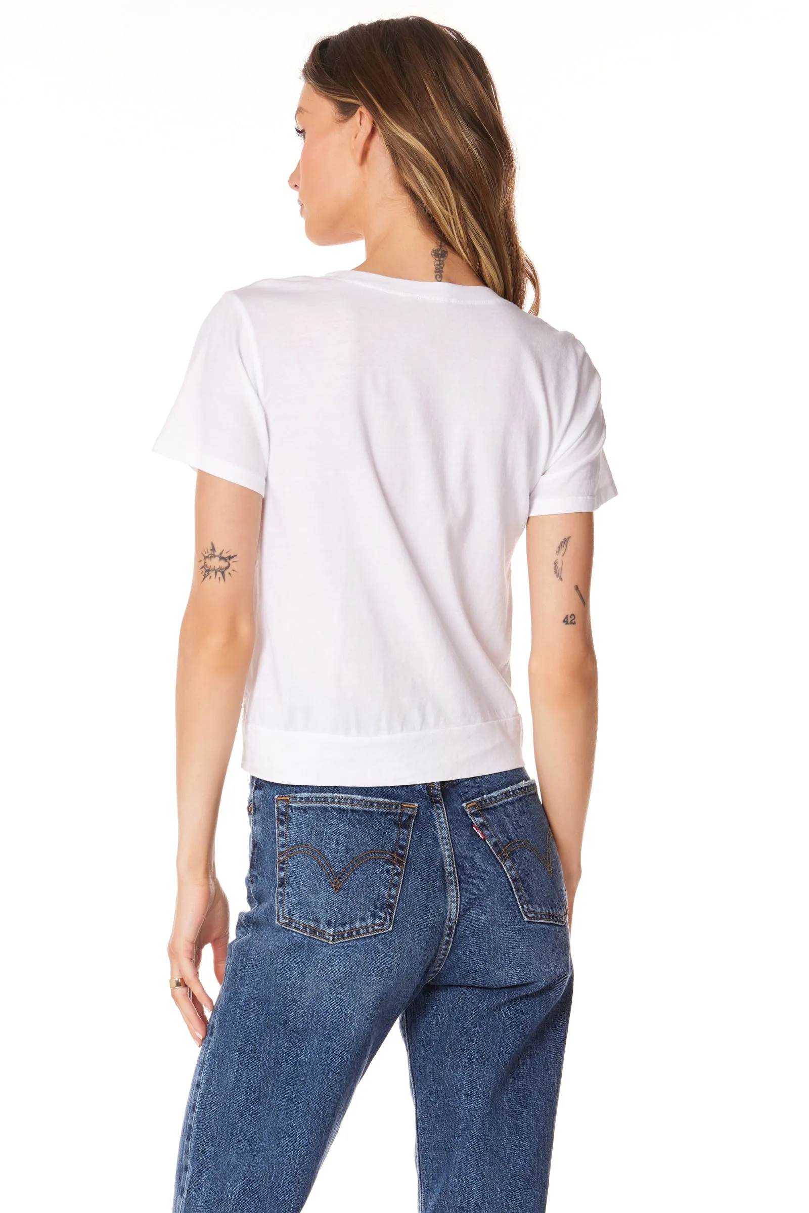 KNOT HEM CROPPED TEE