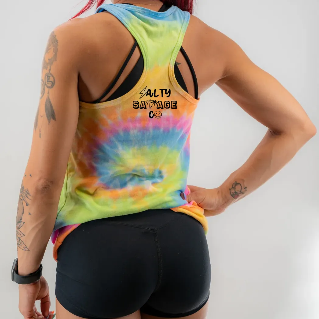 Ladies “ABCDEFUCKOFF” Racerback Tank | Tie Dye