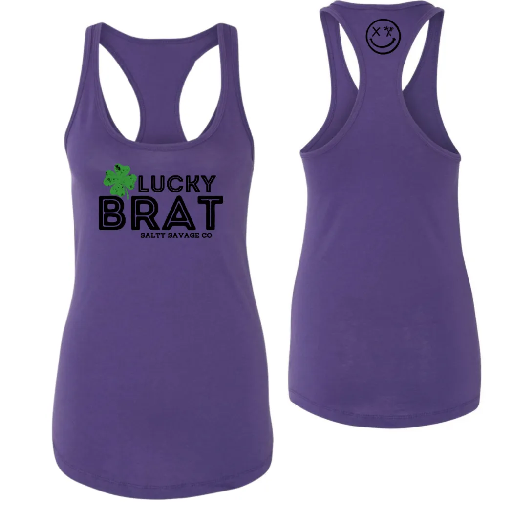 Ladies "LUCKY BRAT" Racerback Tank