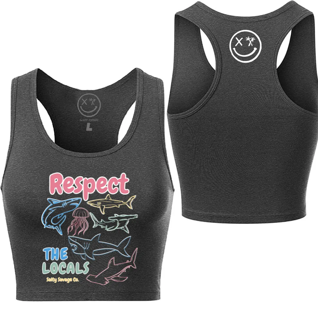 Ladies "Respect the Locals" Racerback Crop Tank