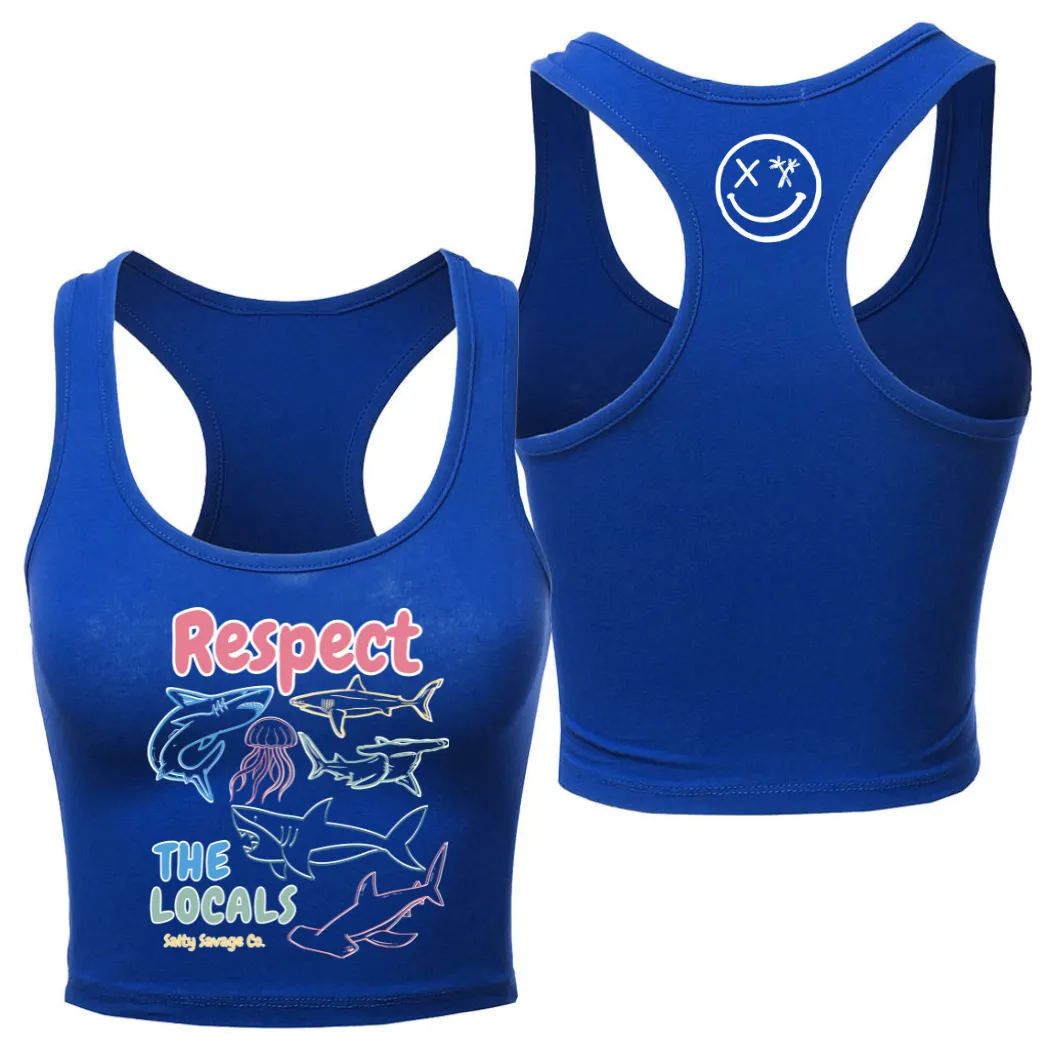 Ladies "Respect the Locals" Racerback Crop Tank