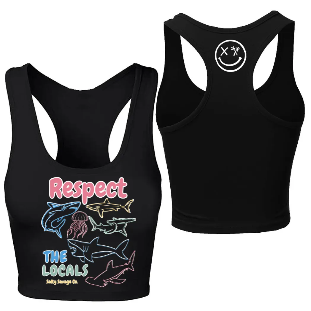 Ladies "Respect the Locals" Racerback Crop Tank