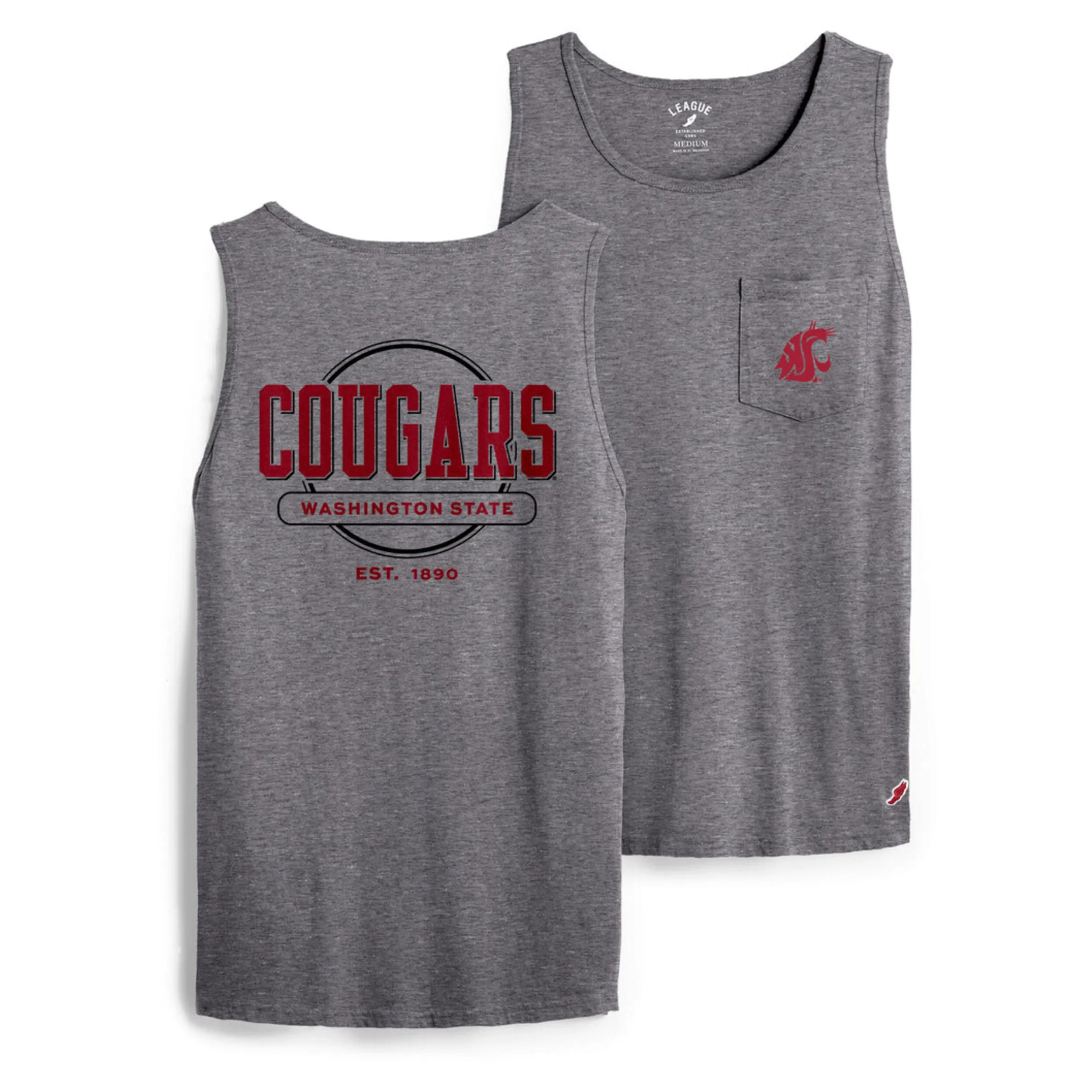 League Mens Gray Cougars Tank Top