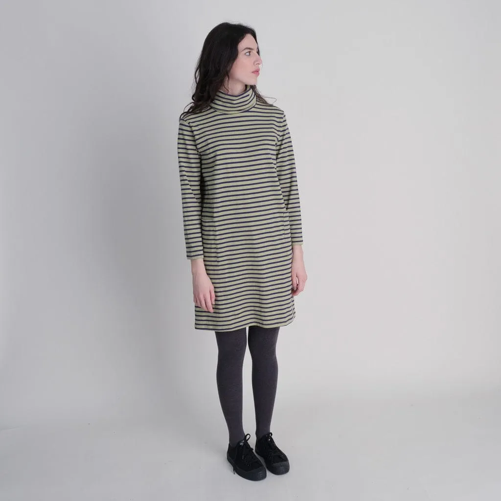 Lola Organic Cotton Turtle Neck Striped Tunic | Green