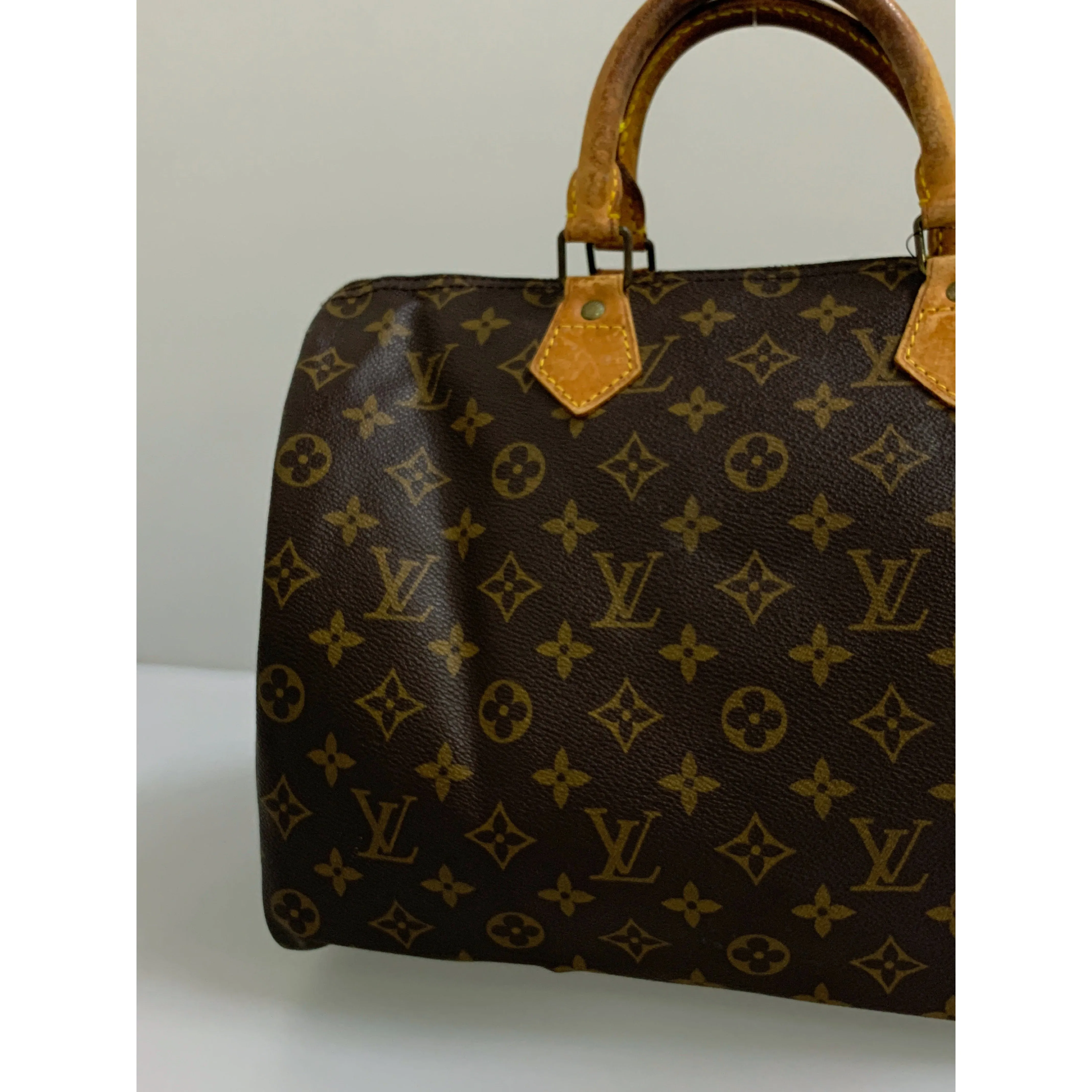 #LOUIS VUITTON/Boston Bag/BRW/PVC/SPEEDY 35_MONOGRAM CANVAS