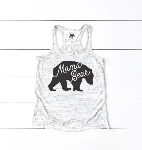 Mama Bear Silhouette flowy racerback tank tops - light or dark artwork