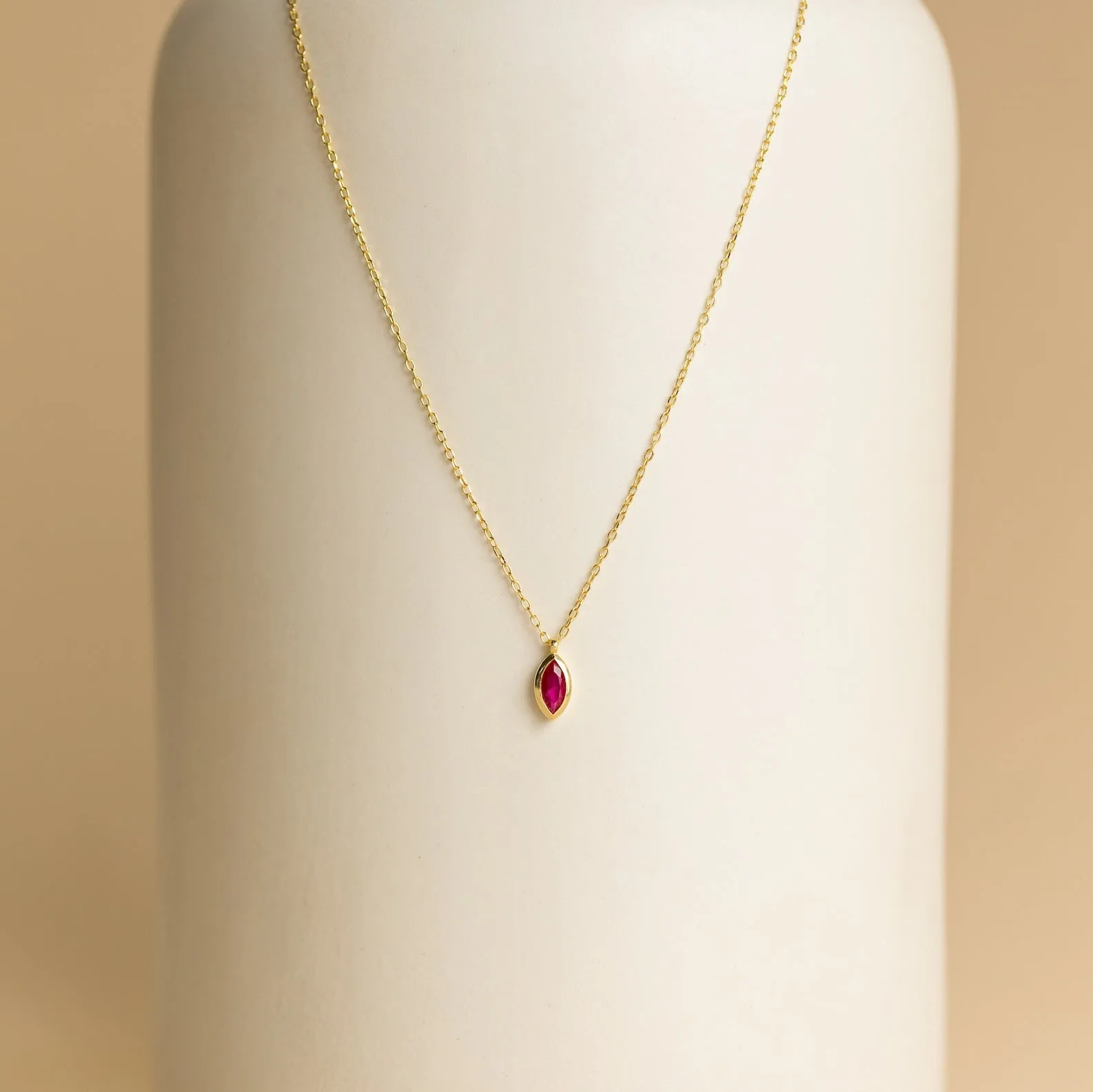 Marquise Birthstone Pendant Necklace