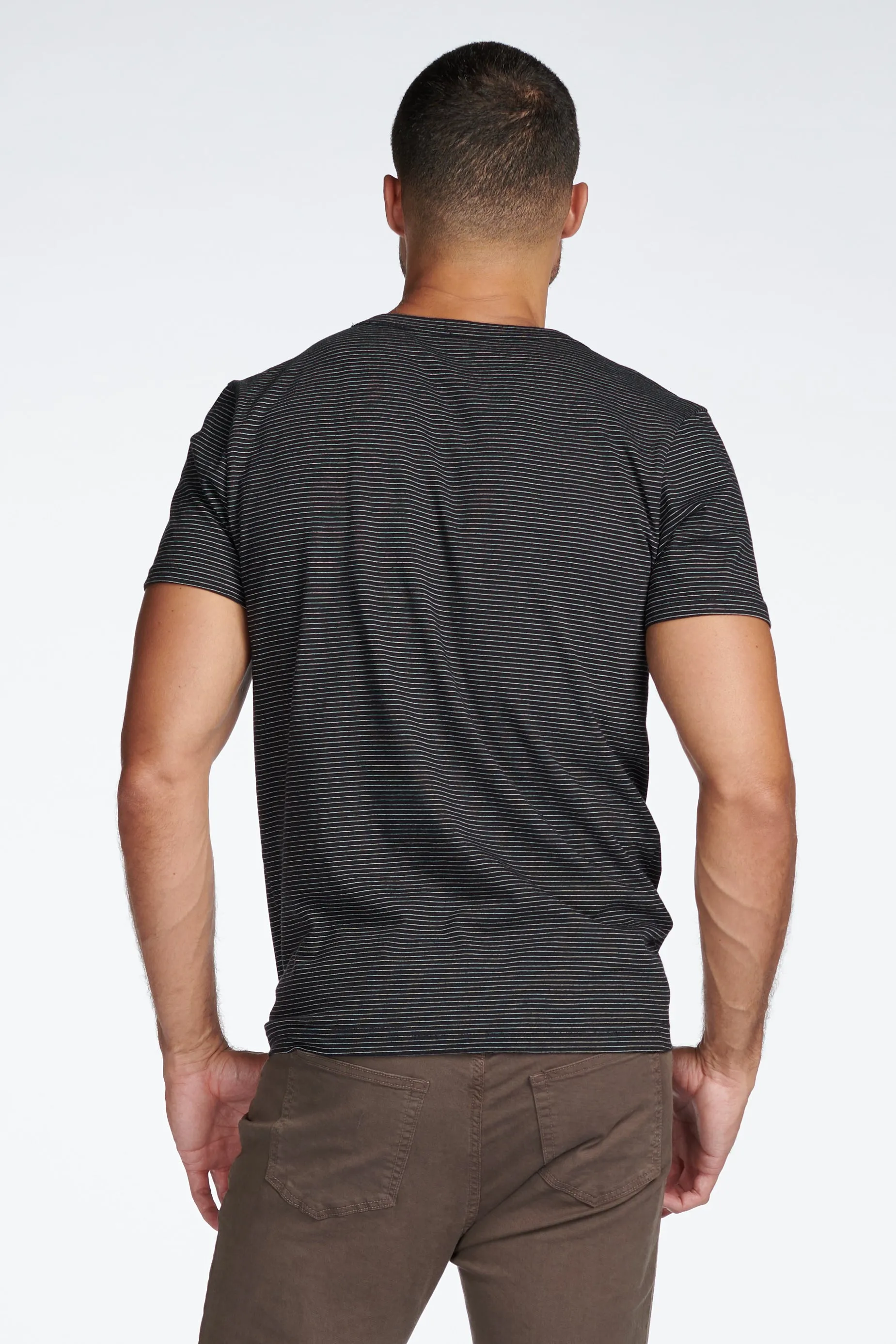 Men's Cross V-Neck Stripe Tee