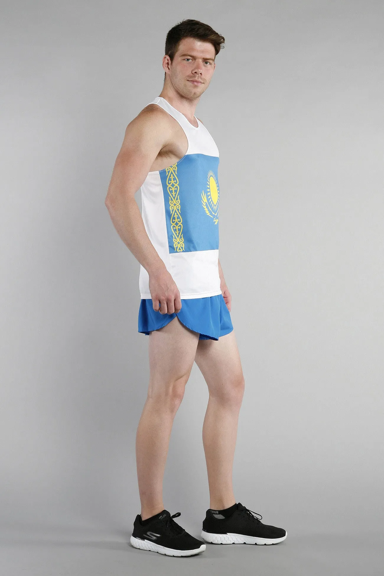 Men's Printed Singlet- Kazakhstan