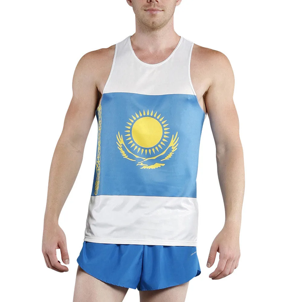 Men's Printed Singlet- Kazakhstan