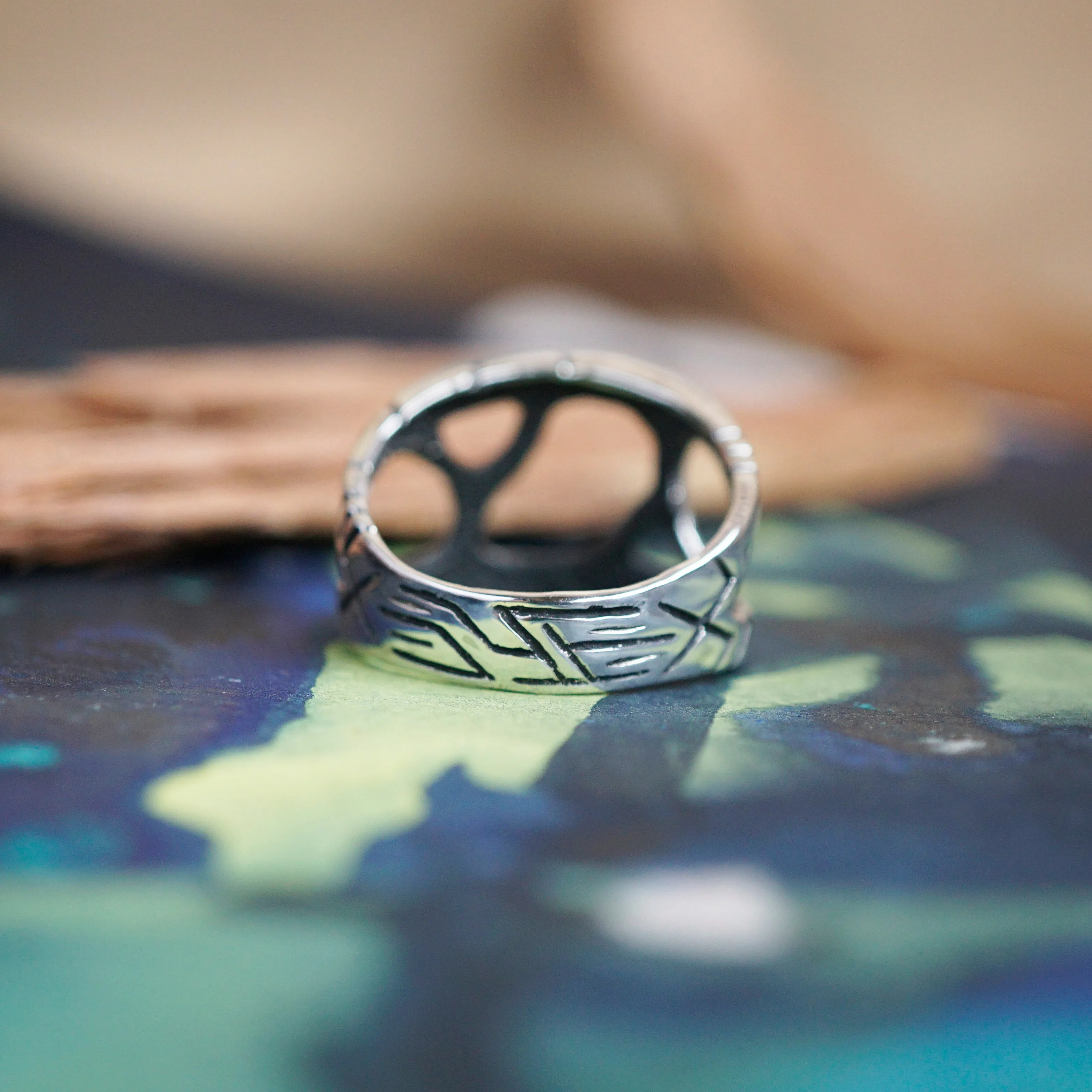 Mens silver ring METEOR