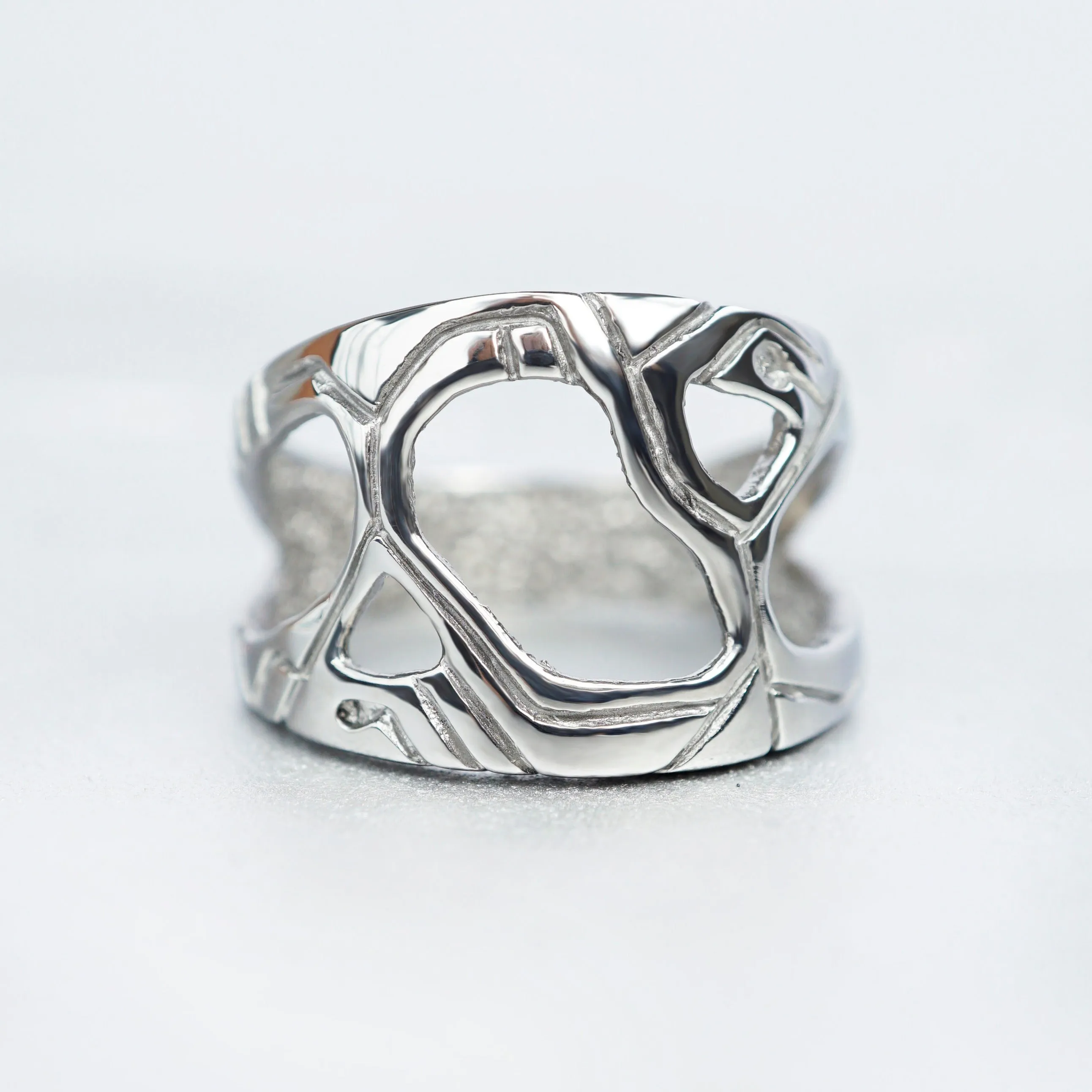 Mens silver ring METEOR