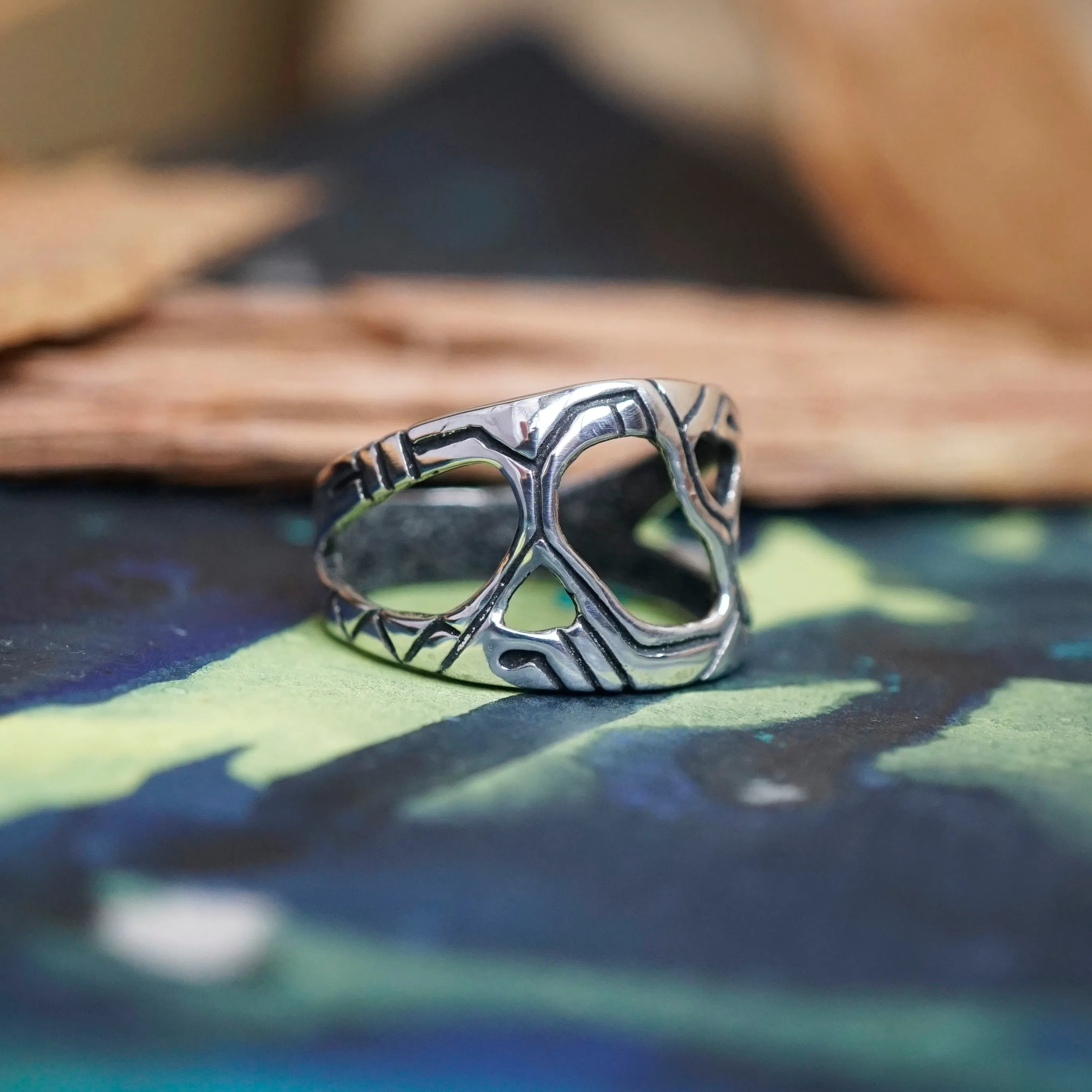 Mens silver ring METEOR