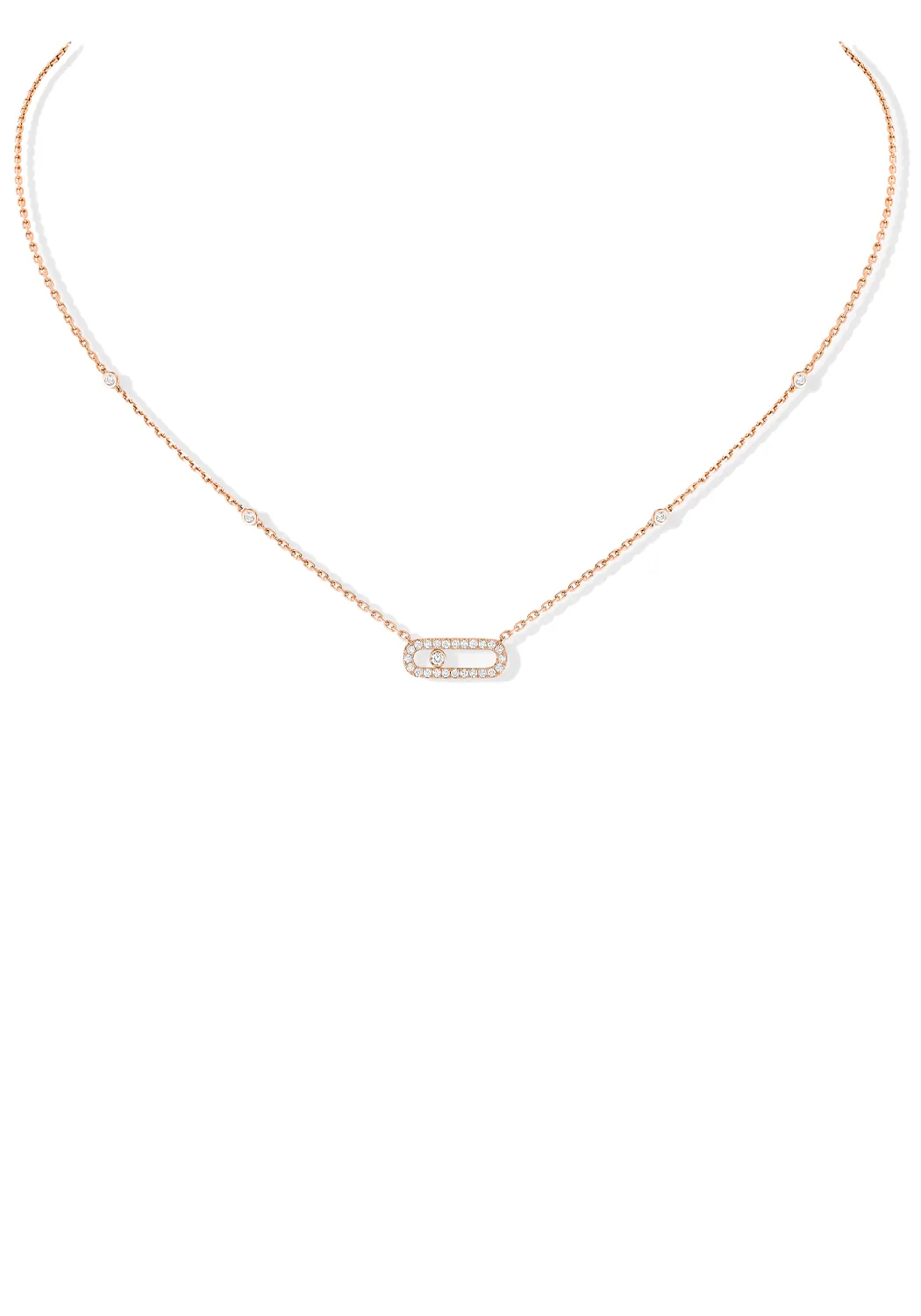 Messika Move Uno Pavé 18KG Diamond Necklace | Choose Gold