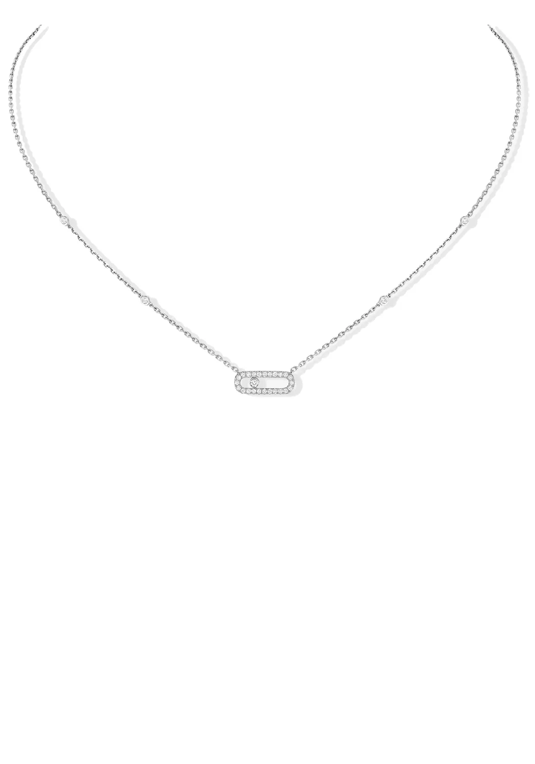 Messika Move Uno Pavé 18KG Diamond Necklace | Choose Gold