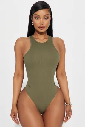 Model Attitude Racerback Bodysuit - Olive