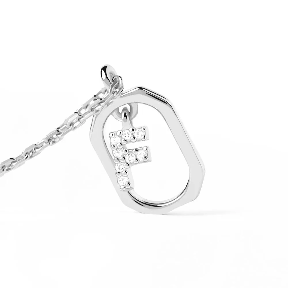 Moissanite Initial F Dangle Pendant Necklace