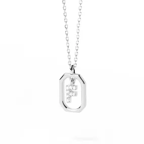 Moissanite Initial F Dangle Pendant Necklace