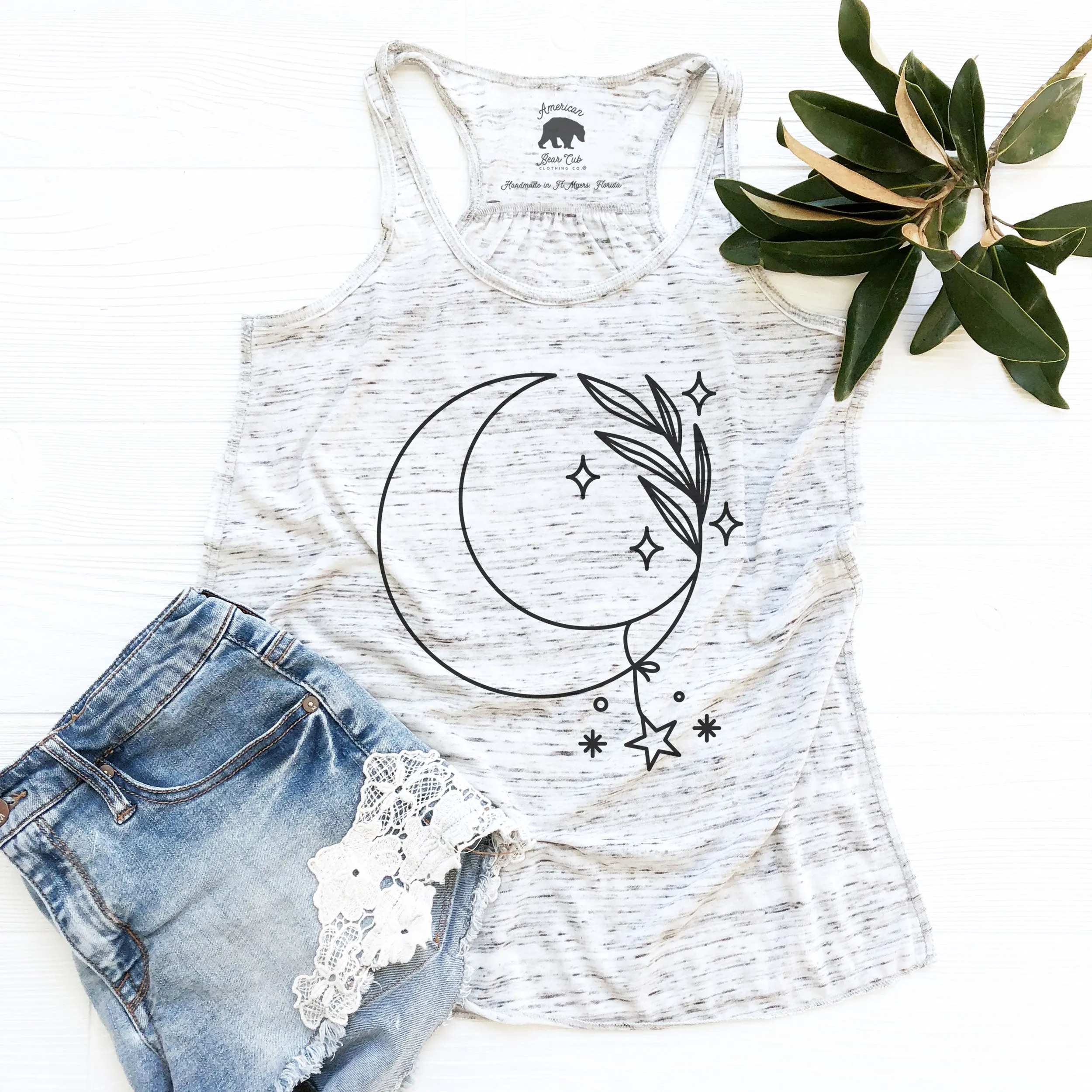 Moon Plant flowy racerback tank tops