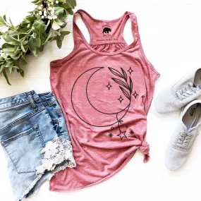 Moon Plant flowy racerback tank tops