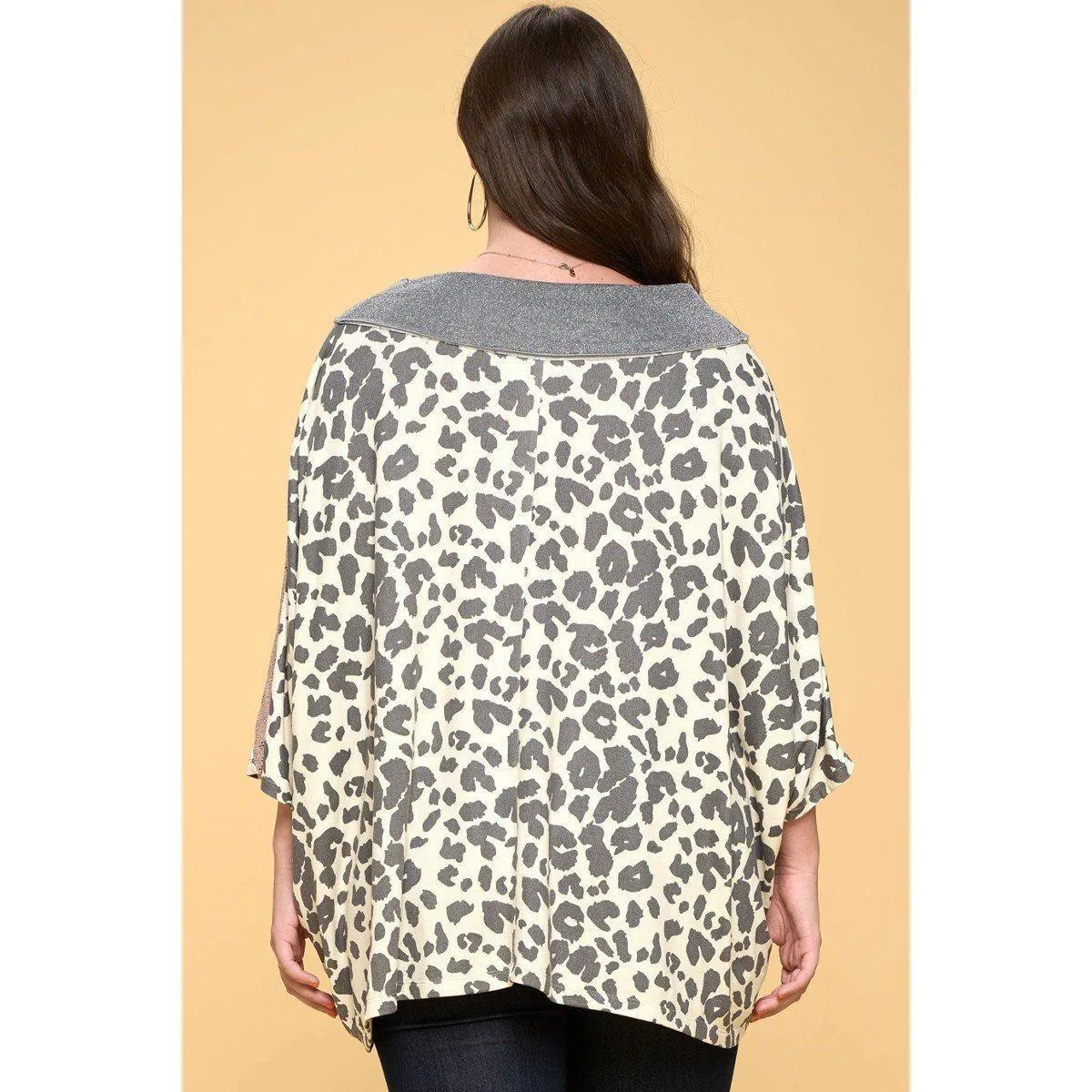 Multi Print Oversized V-neckline