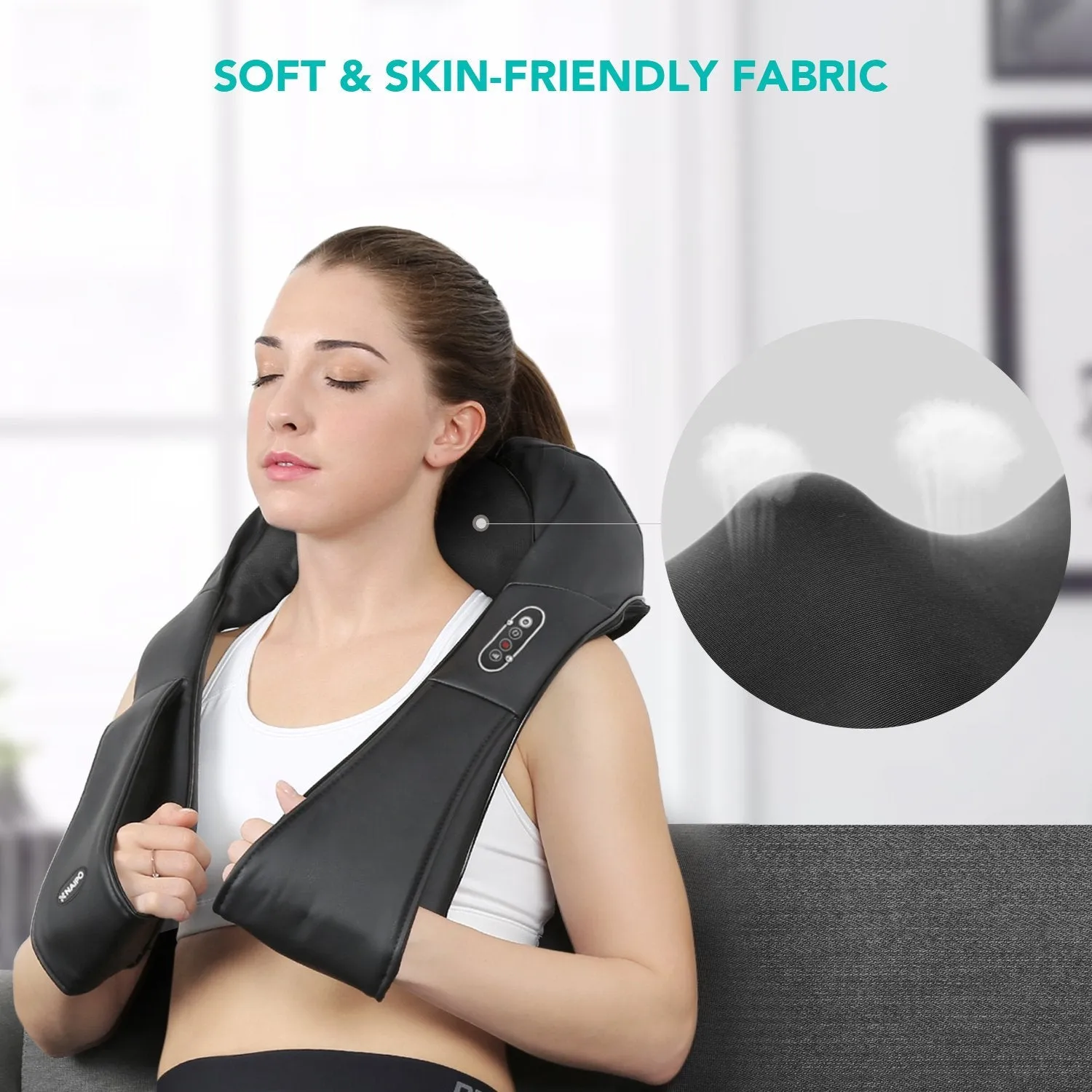 Naipo Shoulder & Neck Massager with Shiatsu Kneading Massage and Heat