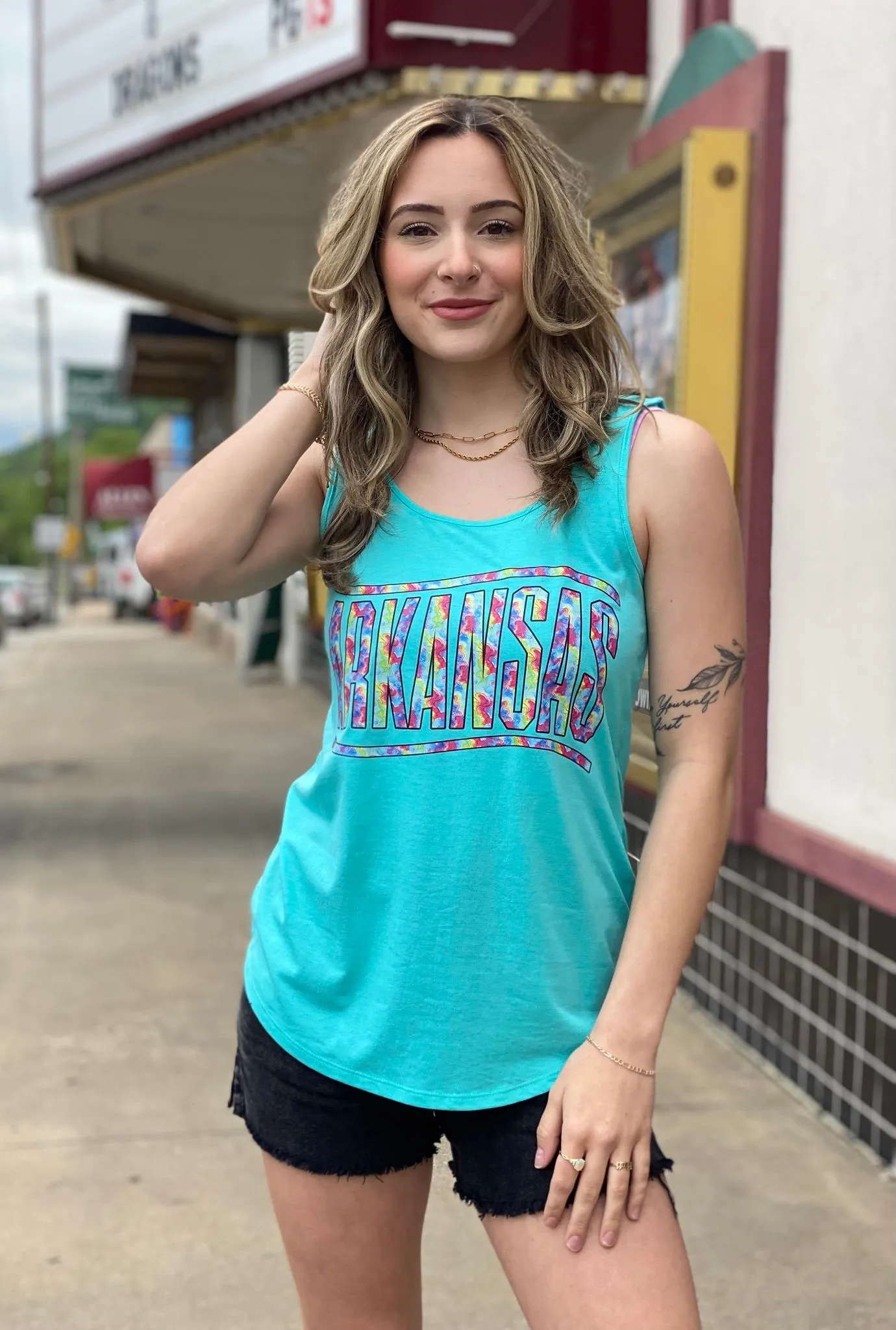 Neon Custom State Tie Dye Tank