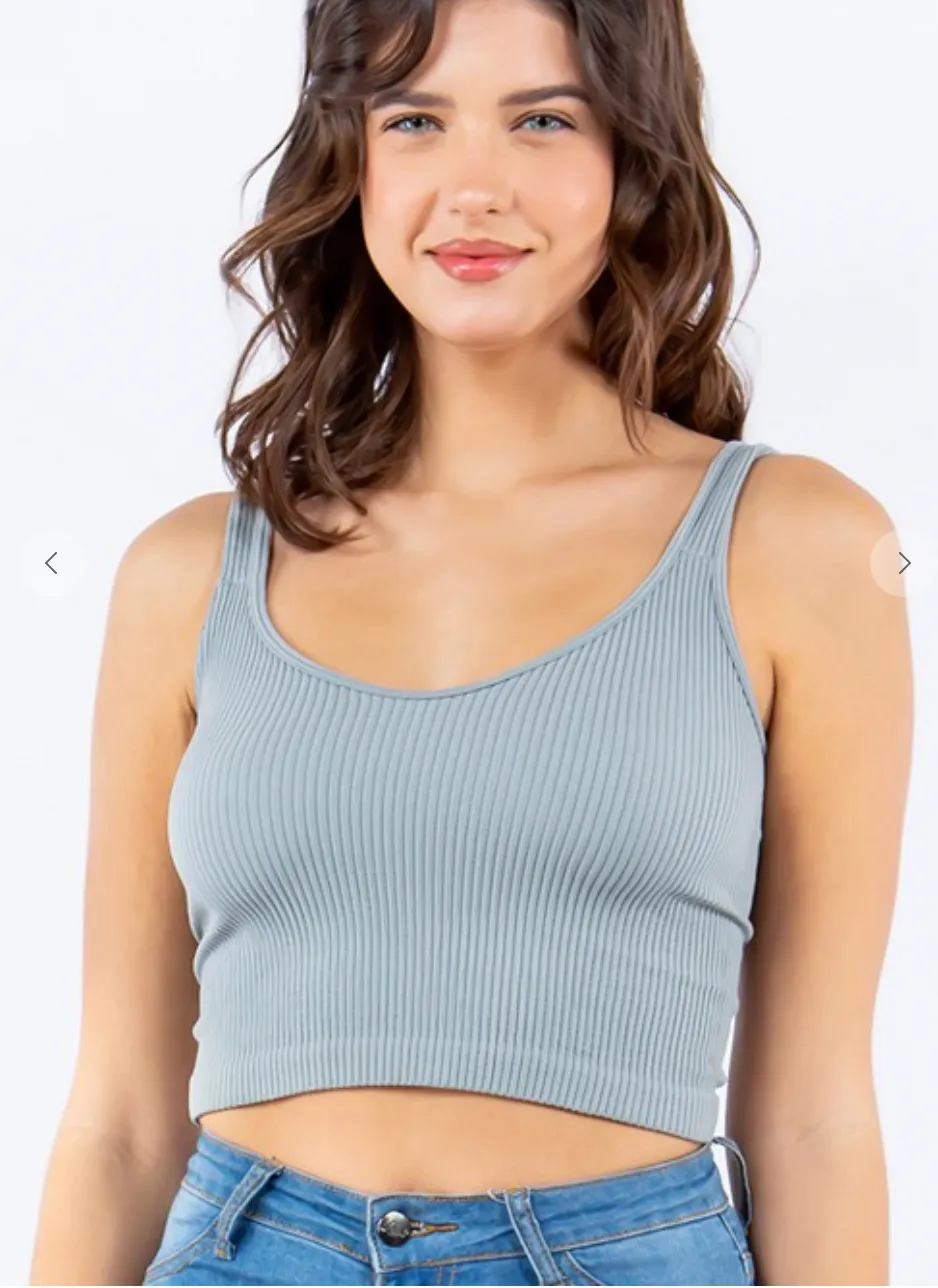 Onesize Ribbed Crop Tank ( More Colors )